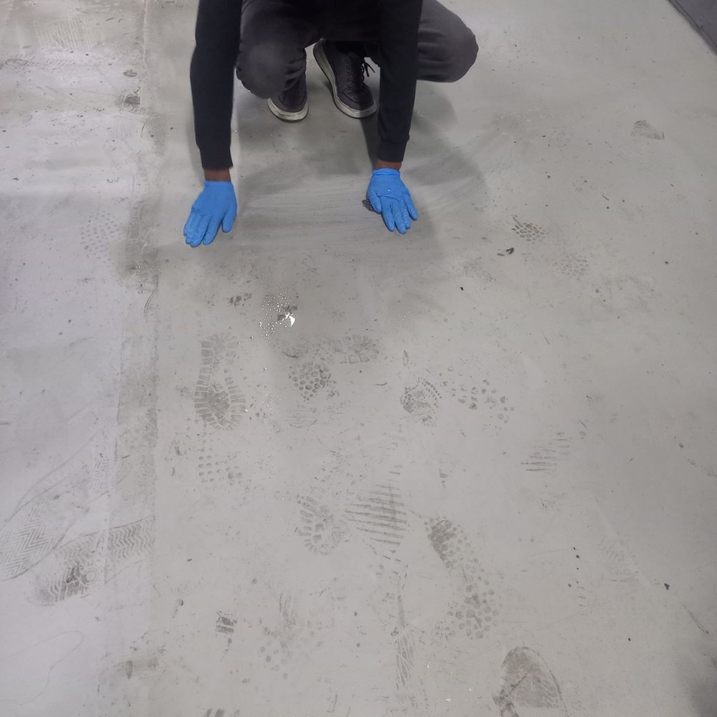 Светлое напольное покрытие до уборки